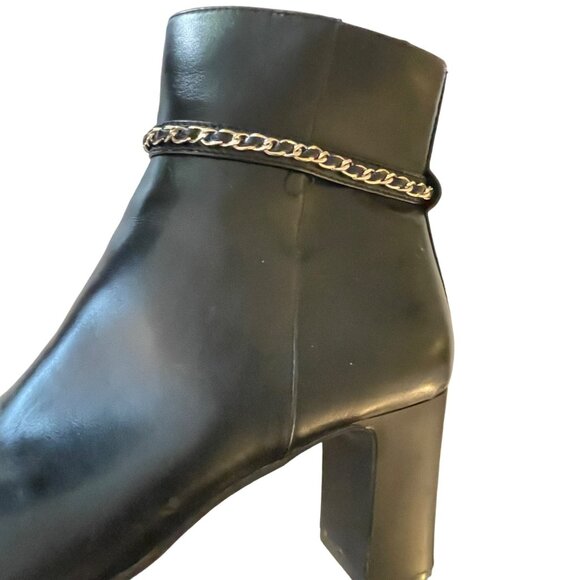 Anne Klein Suri Black Chain Ankle Boots Size 8.5 NEW - Picture 6 of 10